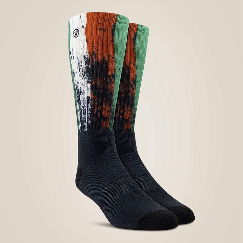 Ariat Mexico Graphic Crew Work Sock 2 Pair Multi Czarne Polska | GSFIJD-306