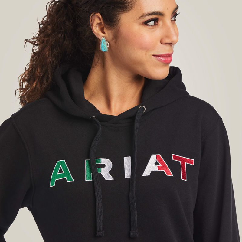 Ariat Mexico Hoodie Czarne Polska | IFUOPN-521