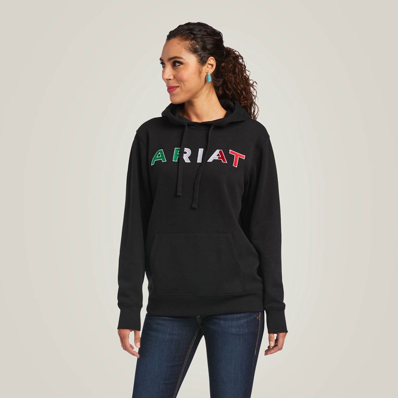 Ariat Mexico Hoodie Czarne Polska | IFUOPN-521