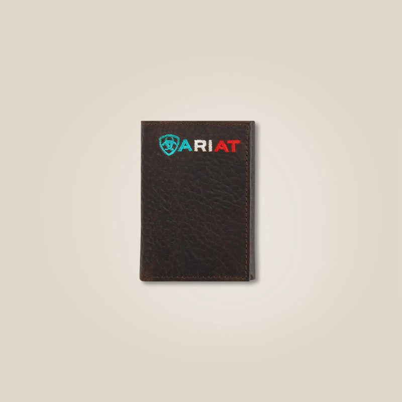 Ariat Mexico Logo Trifold Wallet Brązowe Polska | CIXYZB-152