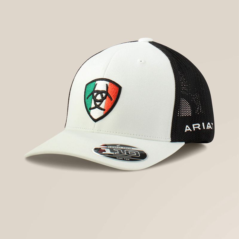 Ariat Mexico Shield Logo Cap Białe Polska | AGYNDM-173