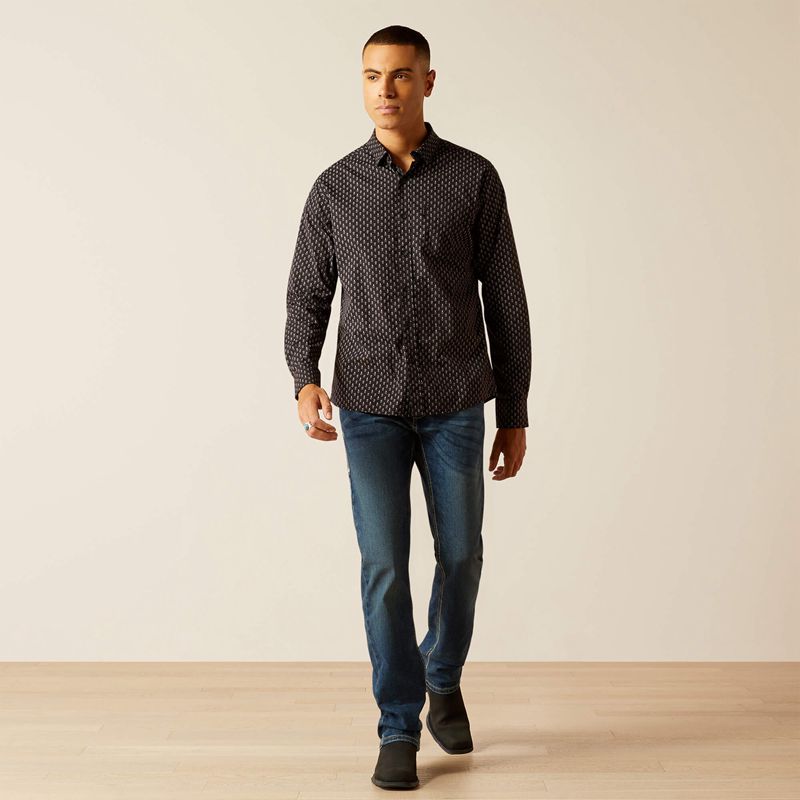 Ariat Mitchell Stretch Modern Fit Shirt Phantom Polska | NDSJYW-342