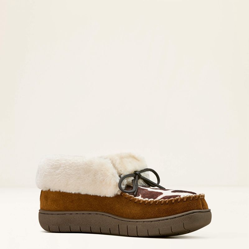 Ariat Moccasin Bootie Slipper Brązowe Polska | QSDHVG-425