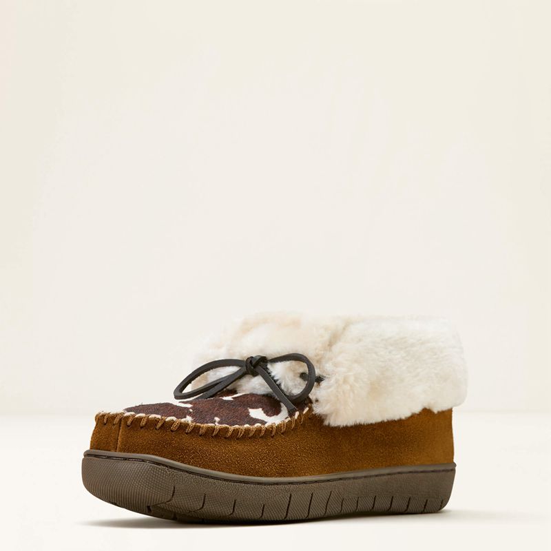 Ariat Moccasin Bootie Slipper Brązowe Polska | QSDHVG-425