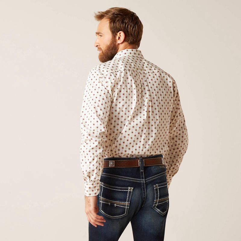 Ariat Naten Fitted Shirt White/White Polska | QPJXLY-510