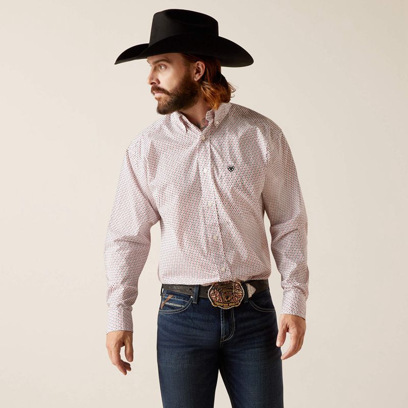 Ariat Neithan Classic Fit Shirt Białe Polska | WFBYXE-250