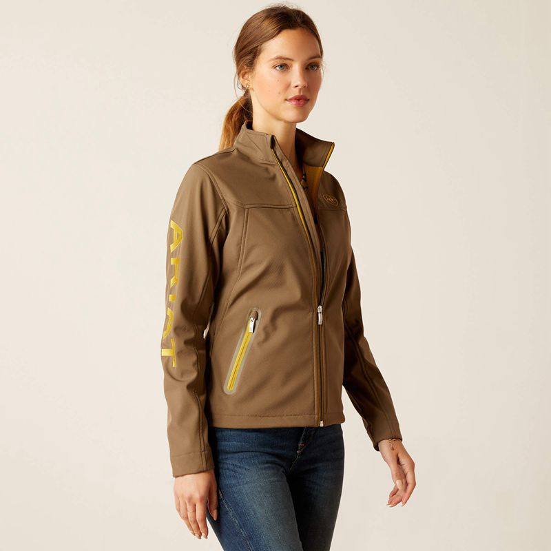 Ariat New Team Softshell Jacket Canteen Polska | OLCUKJ-853