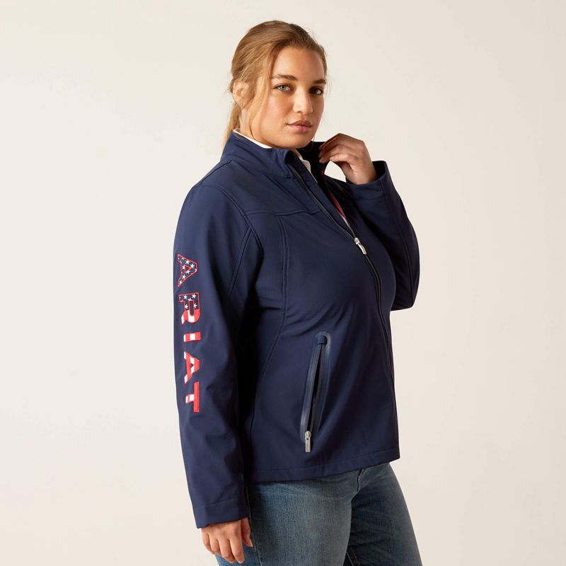 Ariat New Team Softshell Jacket Granatowe Polska | QMIPTC-523