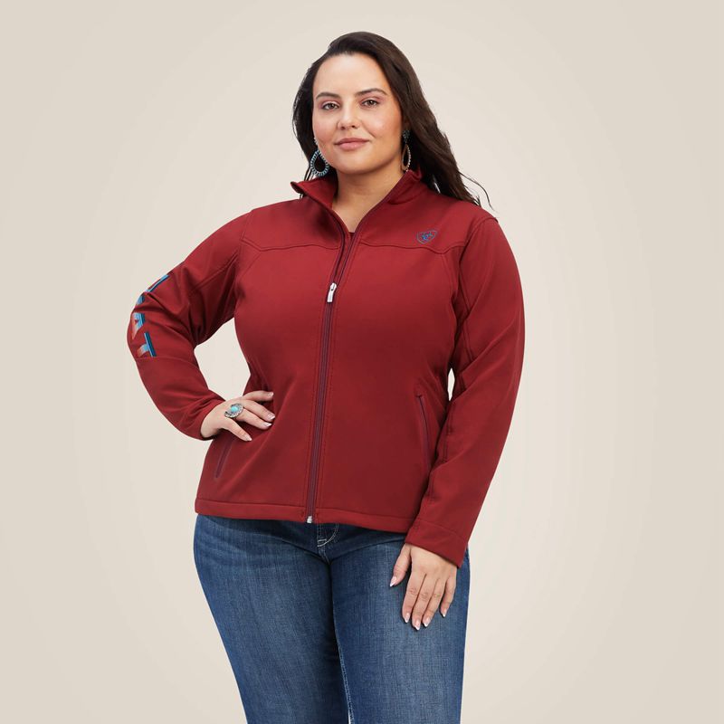 Ariat New Team Softshell Jacket Rouge Red/Celestial Serape Polska | UXWZEI-702