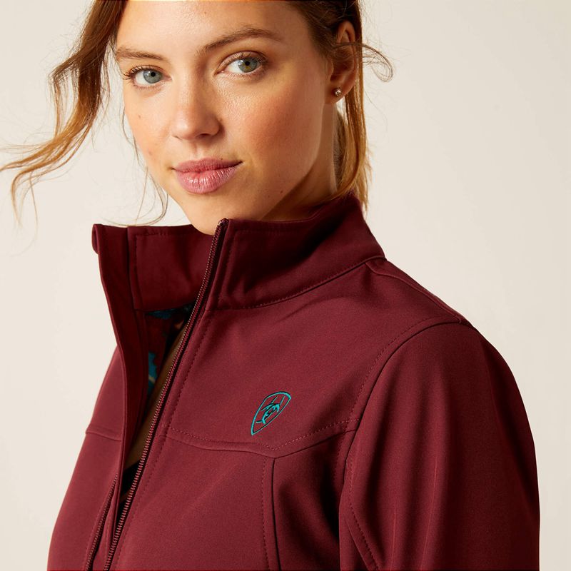 Ariat New Team Softshell Jacket Tawny Port/Baja Polska | ZLVQON-895