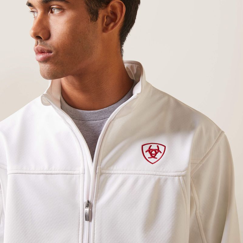 Ariat New Team Softshell Mexico Jacket Białe Polska | PRQMVJ-637