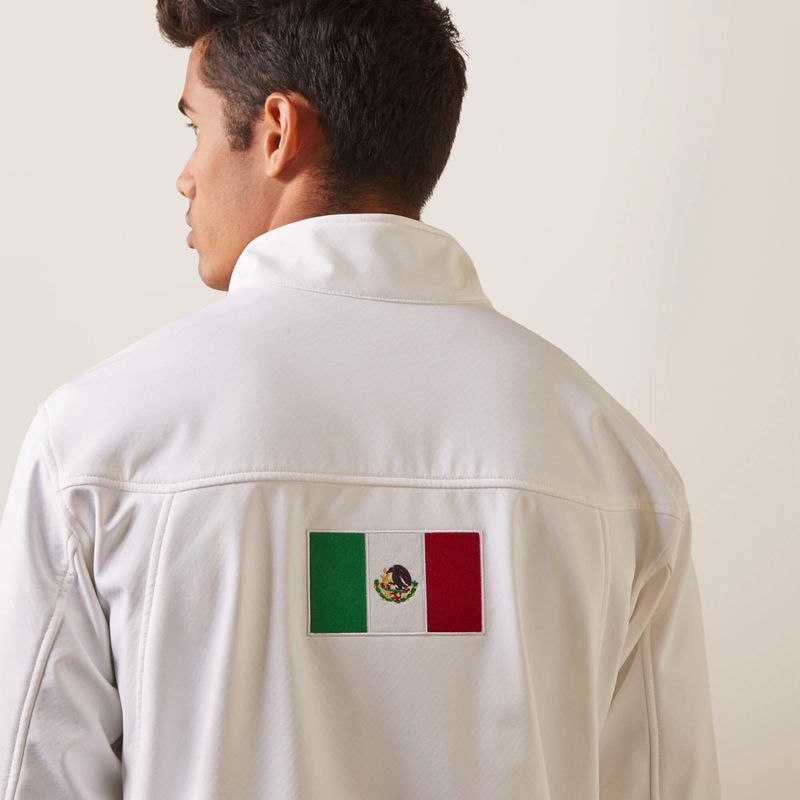 Ariat New Team Softshell Mexico Jacket Białe Polska | PRQMVJ-637