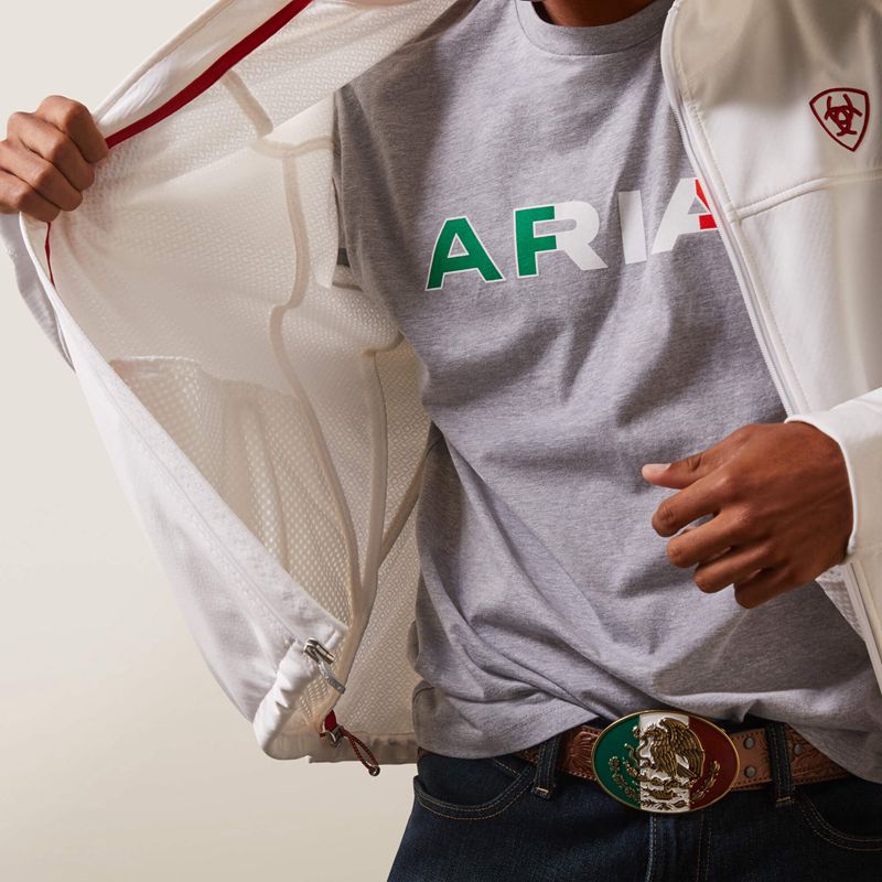 Ariat New Team Softshell Mexico Jacket Białe Polska | PRQMVJ-637