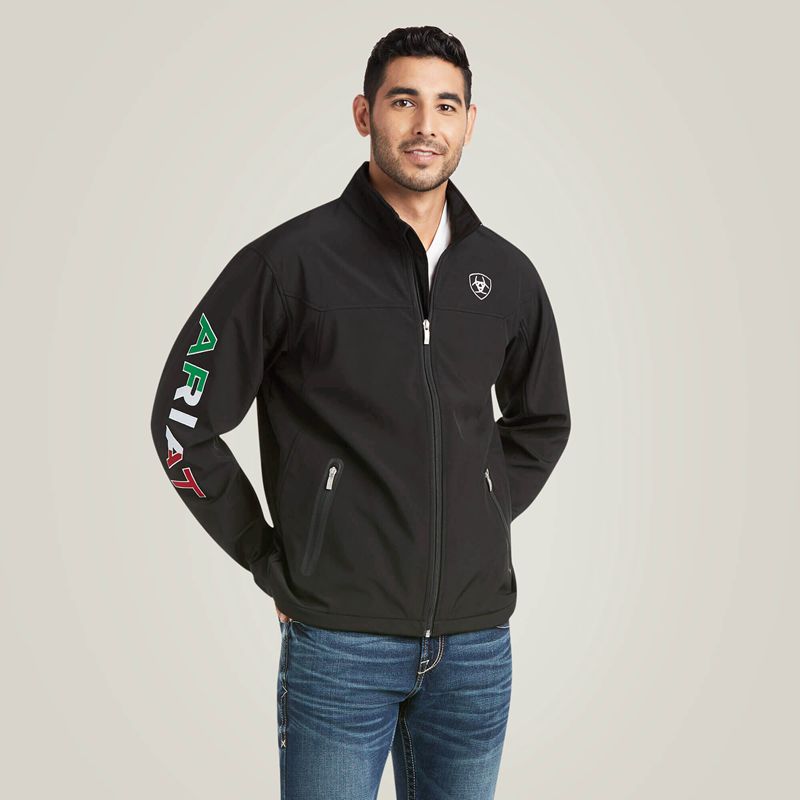 Ariat New Team Softshell Mexico Jacket Czarne Polska | EYKJAG-832