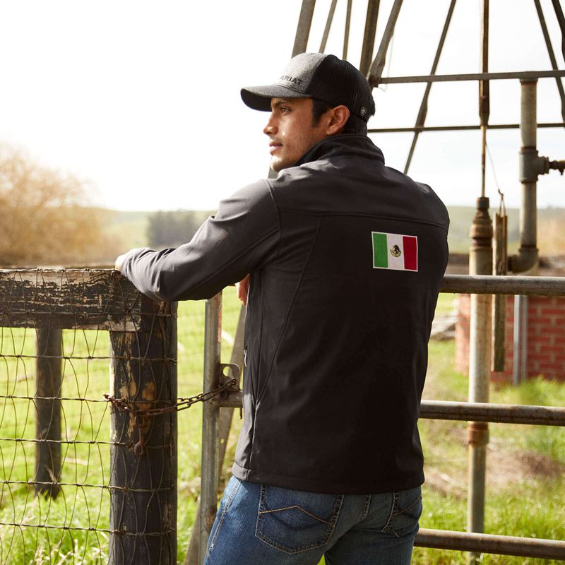 Ariat New Team Softshell Mexico Jacket Czarne Polska | EYKJAG-832