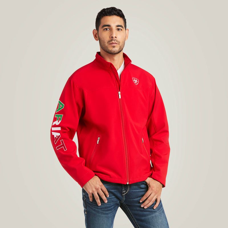 Ariat New Team Softshell Mexico Jacket Czerwone Polska | RUFSPG-618