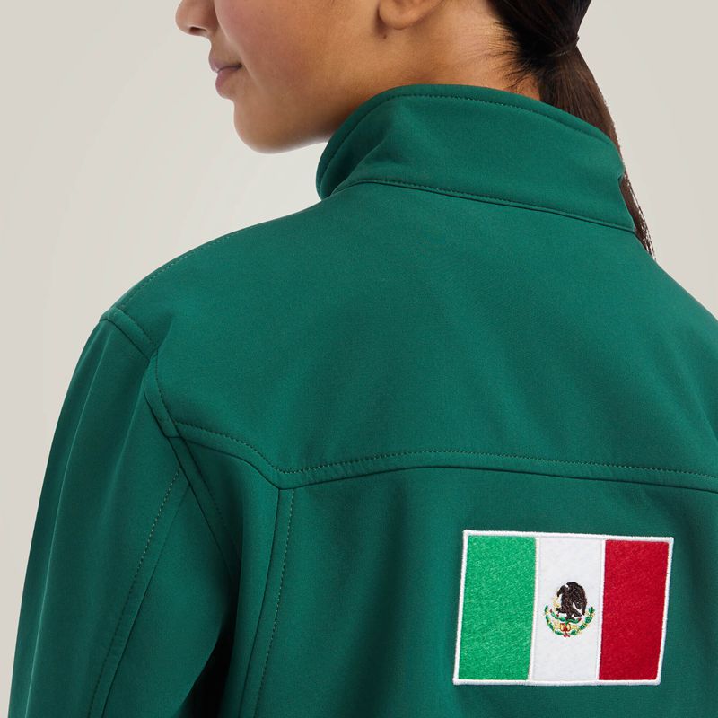 Ariat New Team Softshell Mexico Jacket Verde Polska | ZSQMPF-287