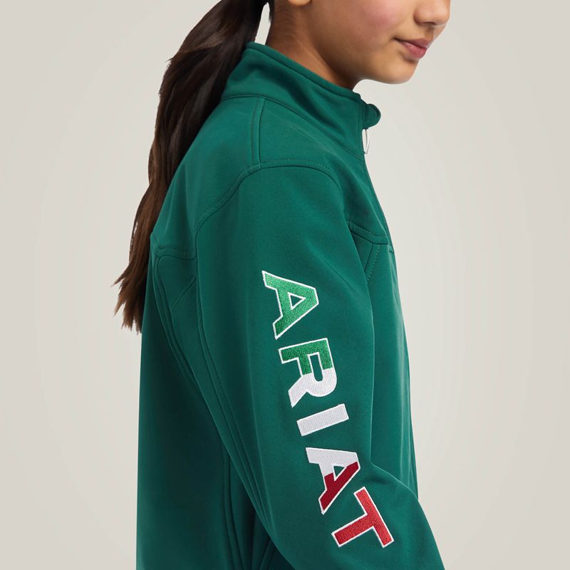 Ariat New Team Softshell Mexico Jacket Verde Polska | ZSQMPF-287