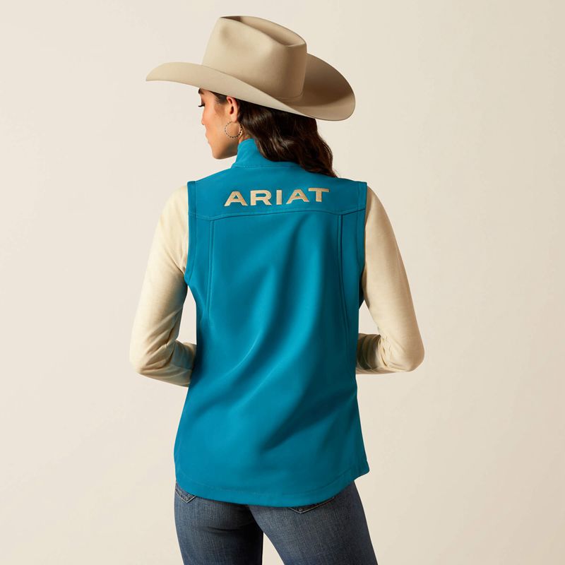 Ariat New Team Softshell Vest Ocean Depths/Retro Ranch Print Polska | ZEMQUI-081