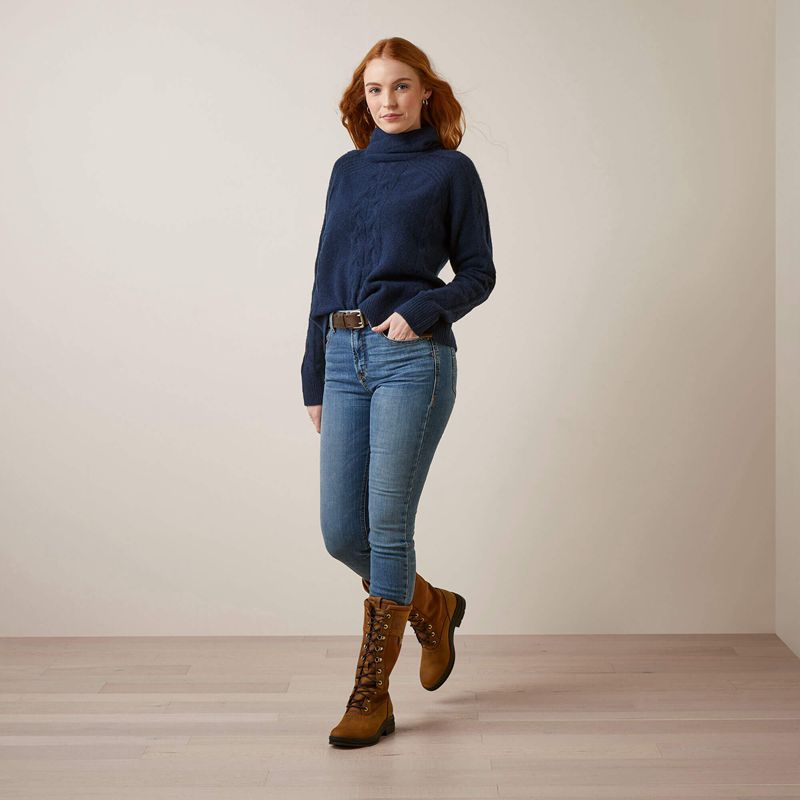 Ariat Novato Sweater Granatowe Polska | RWZIJU-694