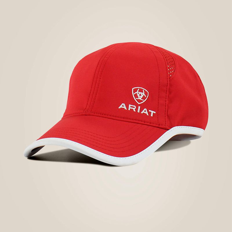 Ariat Offset Logo Trim Cap Czerwone Polska | MWOSRZ-420