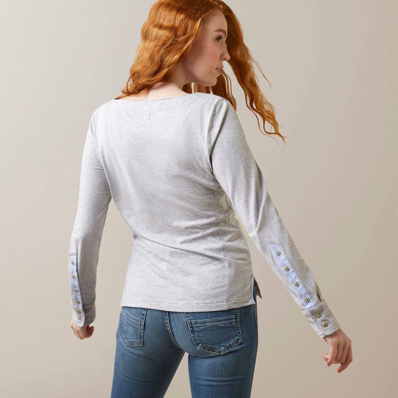 Ariat Olema Top Heather Gray Polska | YAUNKD-432