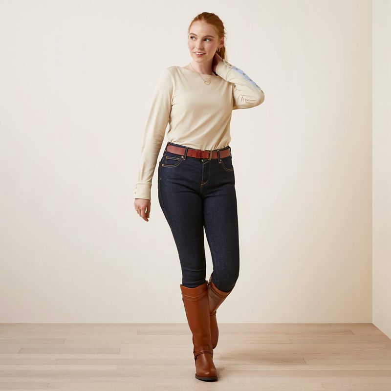 Ariat Olema Top Oatmeal Heather Polska | XSFOYP-871