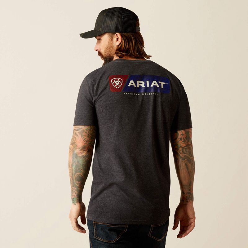 Ariat Original Lines T-Shirt Charcoal Heather Polska | ZFKIJO-590