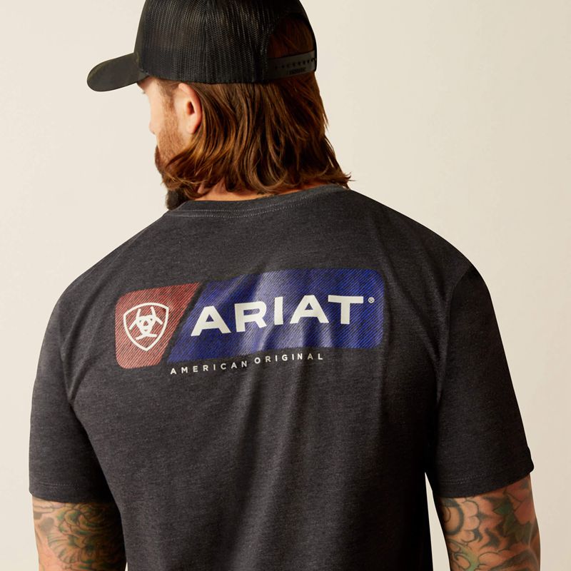 Ariat Original Lines T-Shirt Charcoal Heather Polska | ZFKIJO-590