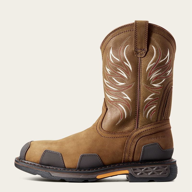 Ariat Overdrive Wide Square Toe Composite Toe Work Boot Brązowe Polska | DHOTUX-481