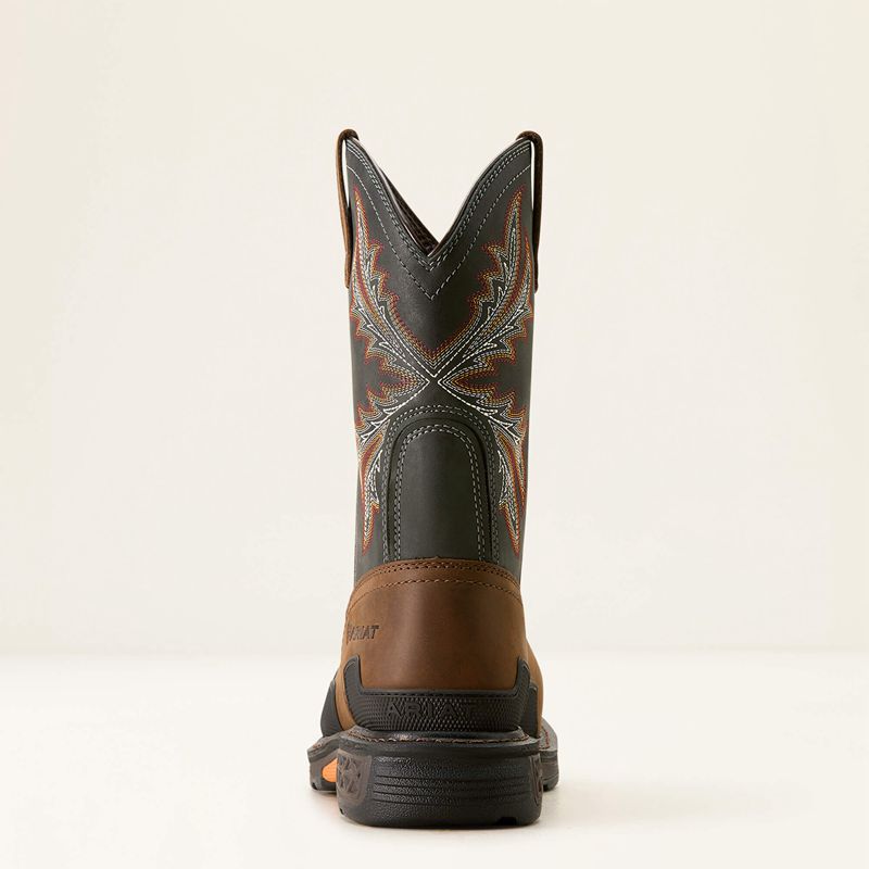 Ariat Overdrive Wide Square Toe Composite Toe Work Boot Brown/Rough Stone Polska | WMJYOT-817