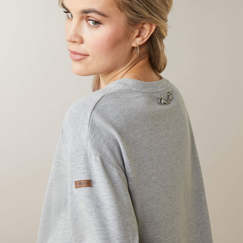 Ariat Pacifica Sweatshirt Szare Polska | NJXWVM-652