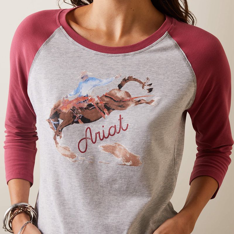 Ariat Painted Dreams T-Shirt Głęboka Czerwone Polska | JMWFAQ-987