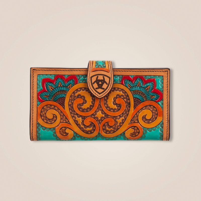 Ariat Paisley Wallet Brązowe Polska | TQWDVY-185