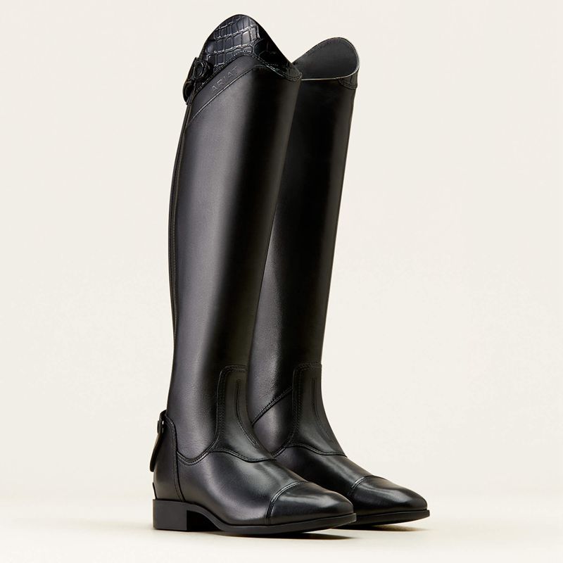 Ariat Palisade Show Tall Riding Boot Black/Black Croc Print Polska | TAYFSJ-396