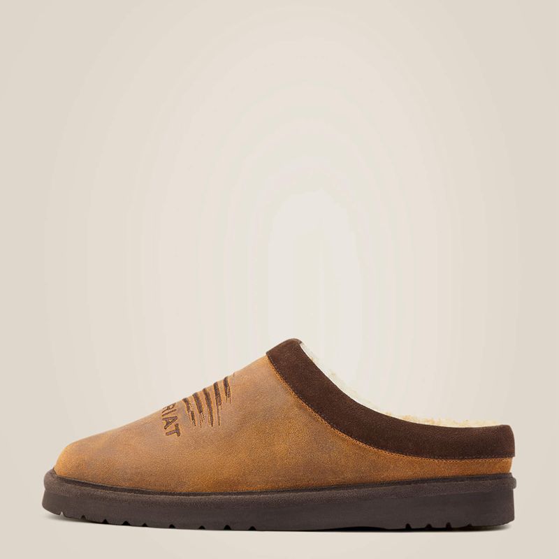 Ariat Patriot Square Toe Slipper Dusty Bown Suede Polska | IPZODR-695