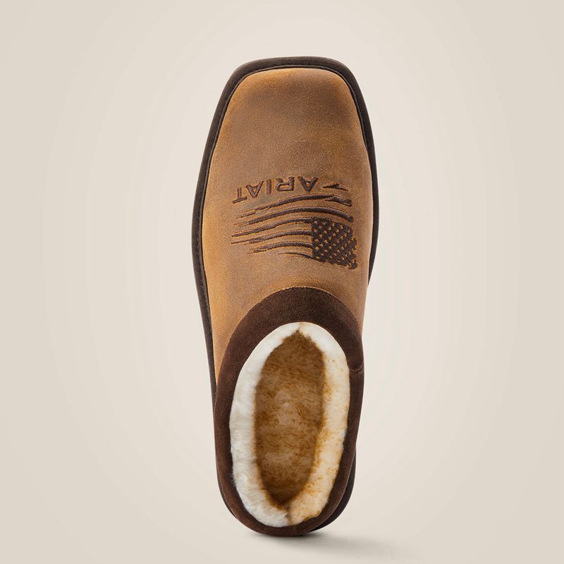 Ariat Patriot Square Toe Slipper Dusty Bown Suede Polska | IPZODR-695