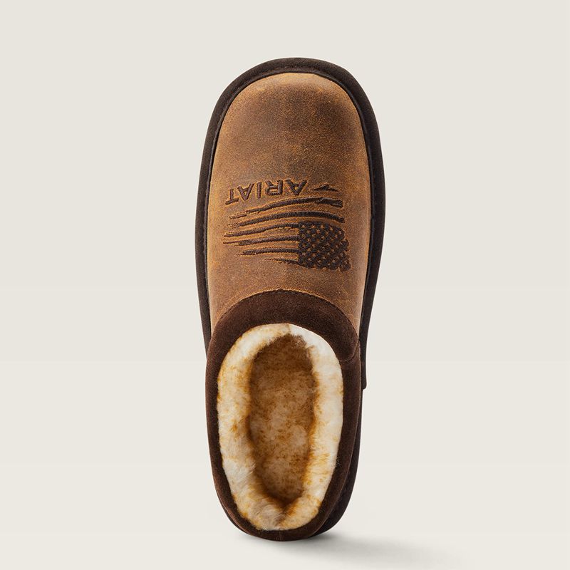 Ariat Patriot Square Toe Slipper Dusty Bown Suede Polska | GYWTEC-610