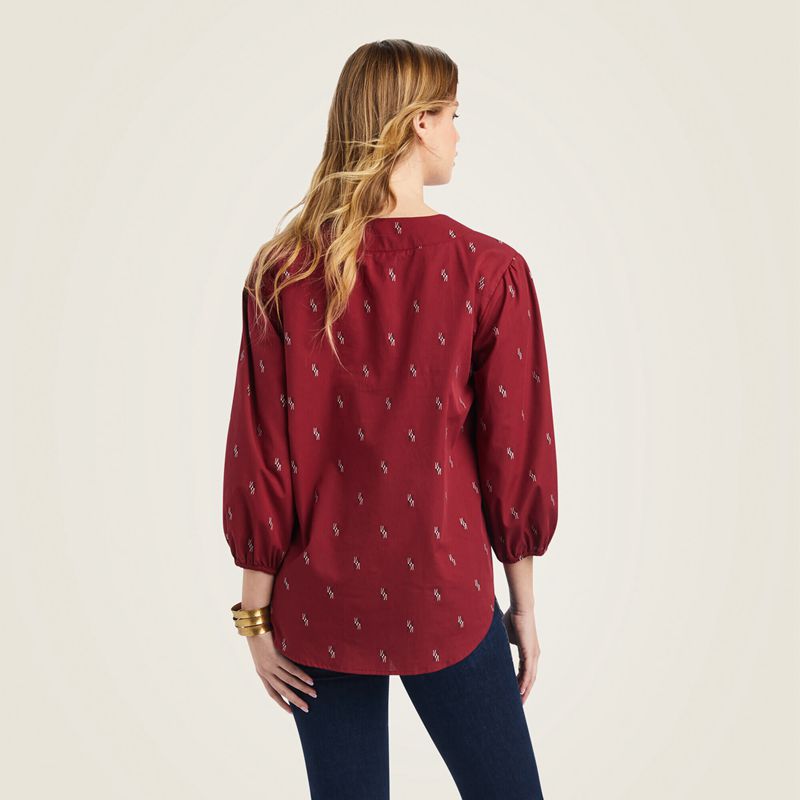 Ariat Peasant Top Chimayo Blouse Chimayo Dobby Polska | NIOLYA-547