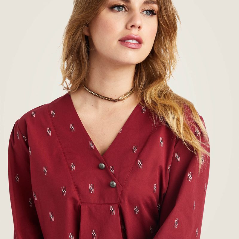 Ariat Peasant Top Chimayo Blouse Chimayo Dobby Polska | NIOLYA-547