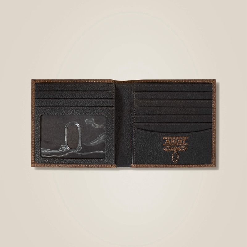 Ariat Pebble Leather Trifold Wallet Brązowe Polska | TYCUKE-539