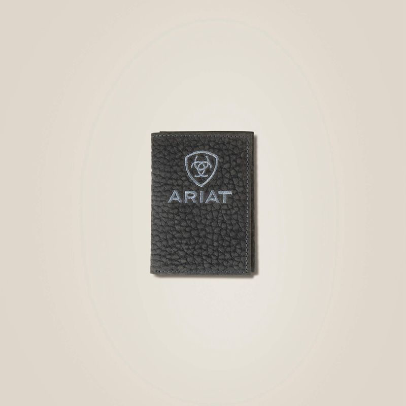 Ariat Pebble Leather Trifold Wallet Czarne Polska | VICSEY-895