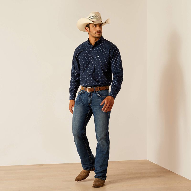 Ariat Percy Classic Fit Shirt Midnight Polska | OLDJTI-439