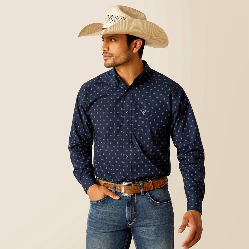 Ariat Percy Classic Fit Shirt Midnight Polska | OLDJTI-439