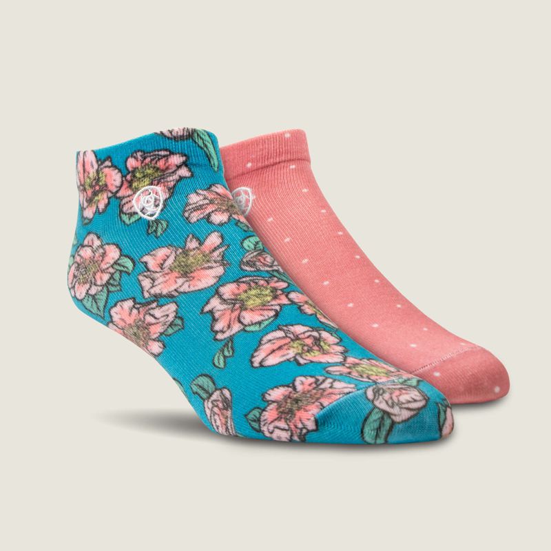 Ariat Pink Camillas Low Sock 2 Pair Multi Color Pack Multi Polska | ZBXYUO-054