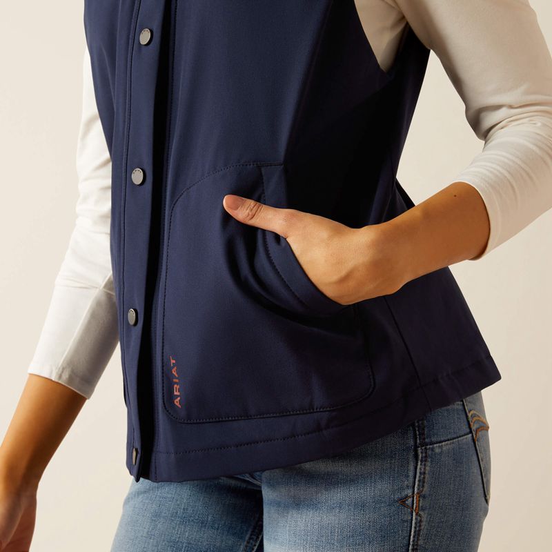 Ariat Pioneer Stretchshell Vest Navy/Picante Polska | ZTRCIV-480