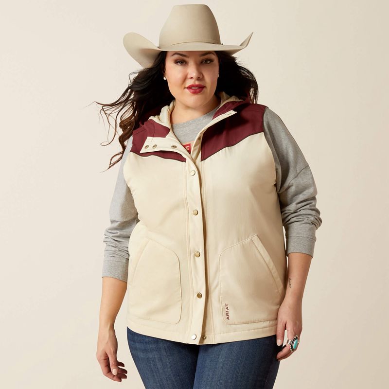 Ariat Pioneer Stretchshell Vest Summer Sand/Rosewood Polska | ARCTWZ-364