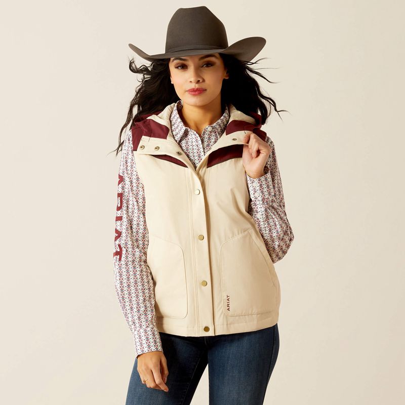 Ariat Pioneer Stretchshell Vest Summer Sand/Rosewood Polska | ARCTWZ-364