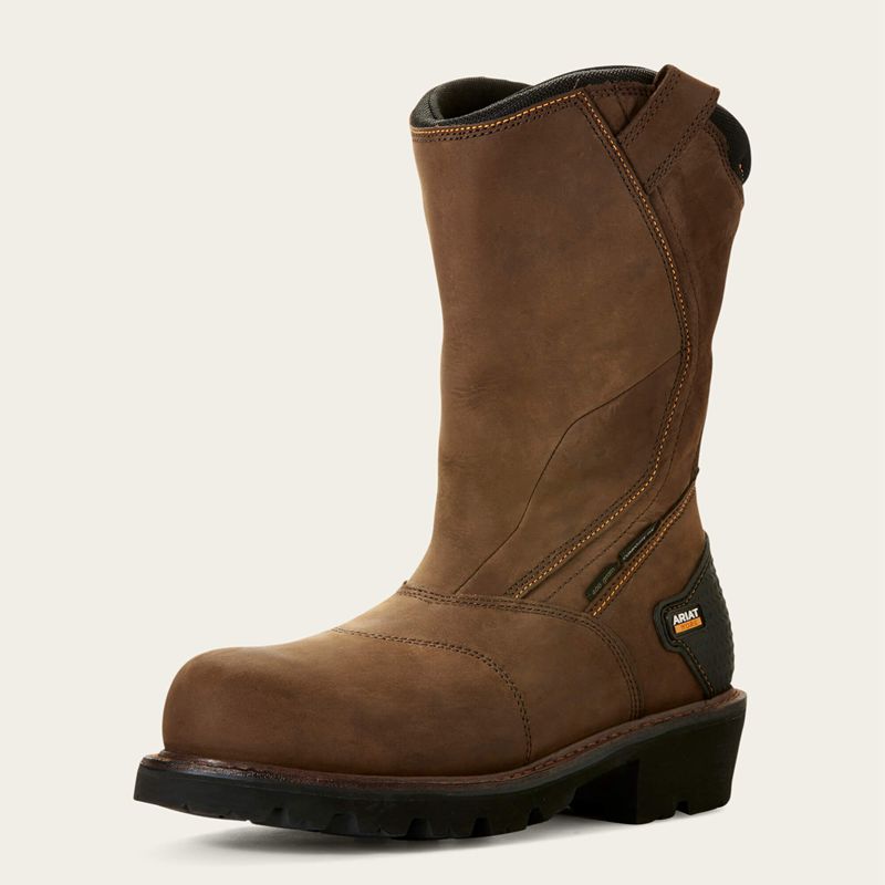 Ariat Powerline 400g Waterproof 400g Composite Toe Work Boot Brązowe Polska | FXSCWT-524