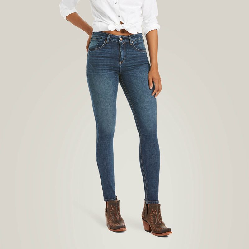 Ariat Premium High Rise Skinny Jean Stretch Niebieskie Polska | GSLPOK-378